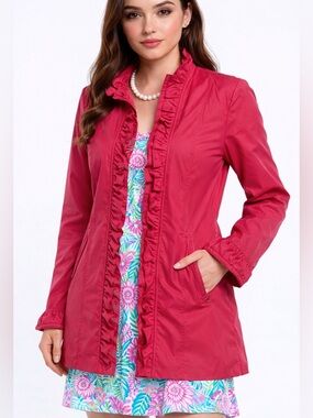 Dennis by Dennis Basso Ruffled Jacket Twee Cottagecore Coastal Grandma Kidcore M